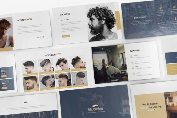 Mr Barber -  Barbershop Googleslide Template