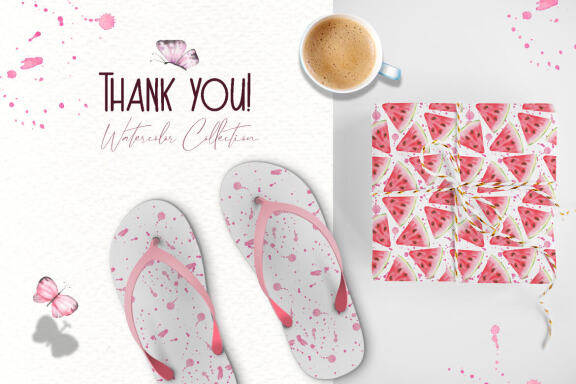 Floral Icecream Watercolor Set