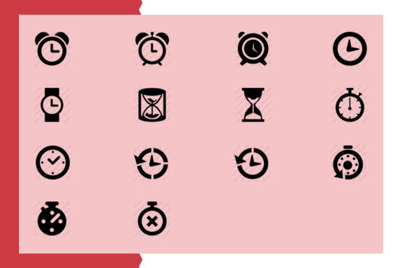 Watch, Time, Clock - Icons set