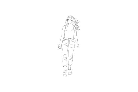 Casual woman walking - Free Vector