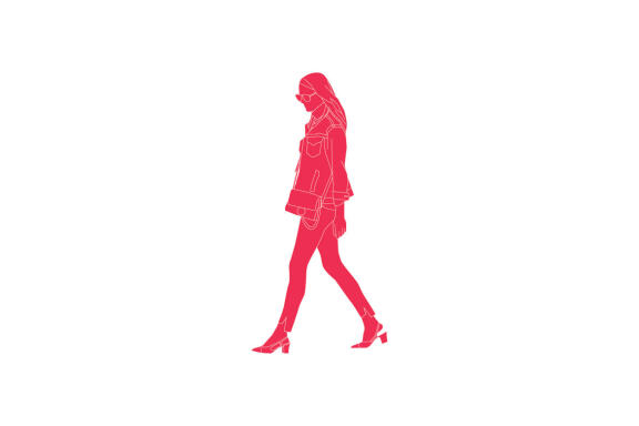 Casual woman walking - Free Vector