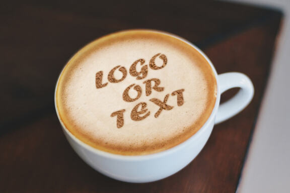 put your logo or message on COFFEE foam