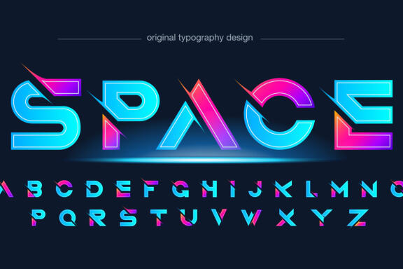 Neon Colorful Futuristic Isolated Letters
