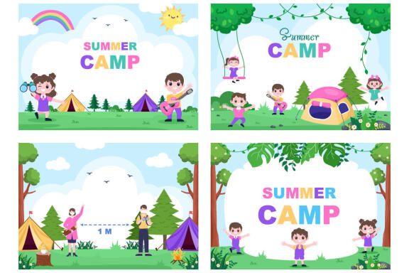 22 Summer Camp Landscape Illustration