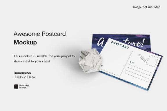 Awesome Postcard - Free Mockup