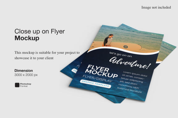 Close up on Flyer Mockup