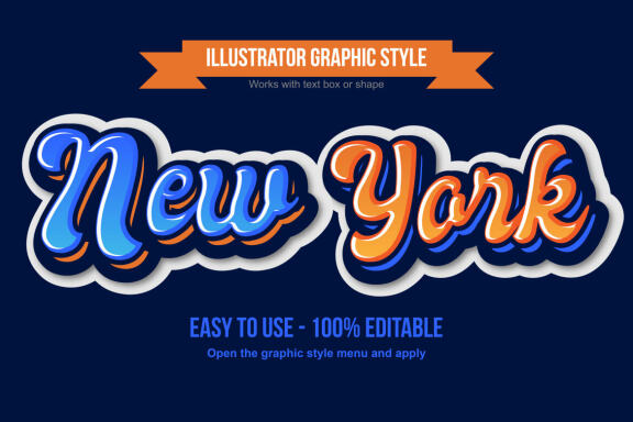 Blue and Orange Modern Cursive Text Effect