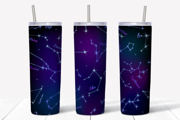 Skinny tumbler Png. Starry sky design. Skinny tumbler wrap