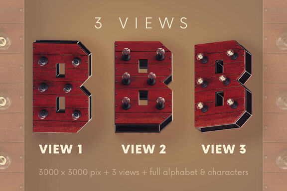 Steampunk Light - 3D Lettering