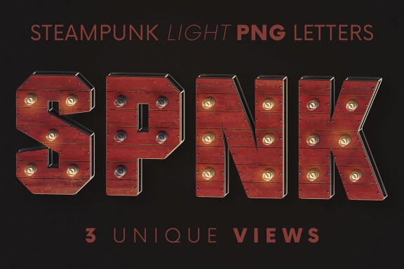 Steampunk Light - 3D Lettering