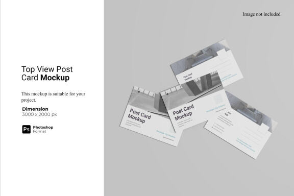 Top View Post Card Mockup