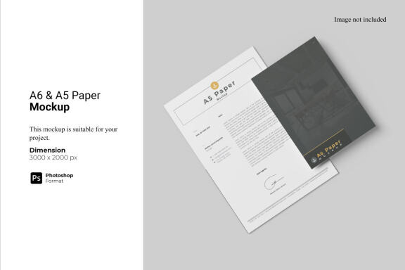 A6 & A5 Paper Mockup