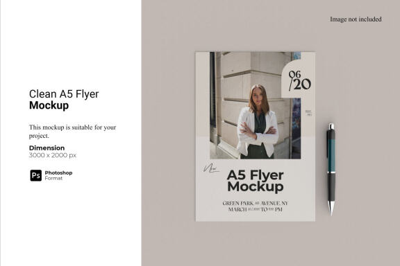 Clean A5 Flyer Mockup
