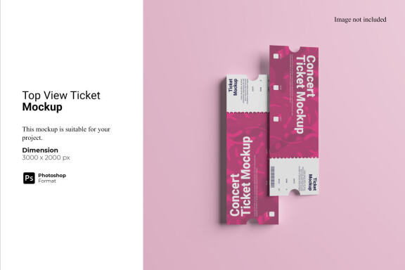 Top View Ticket Mockup