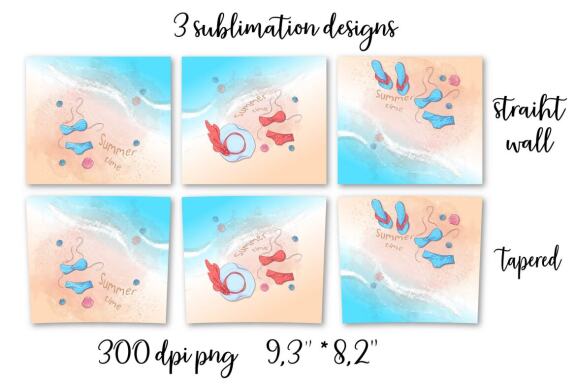 Summer sublimation design Skinny tumbler wrap design 