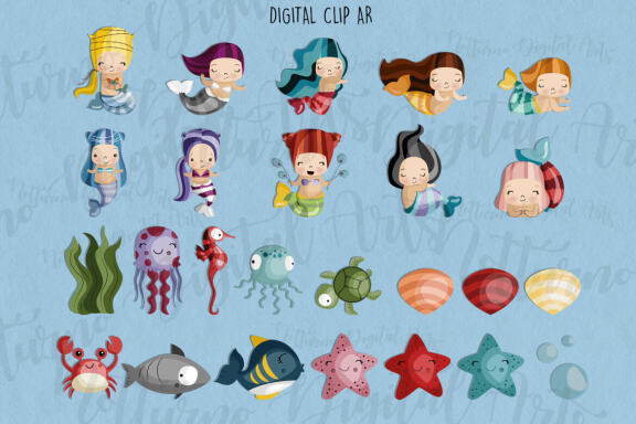 Mermaid SVG Clipart | Set of 25