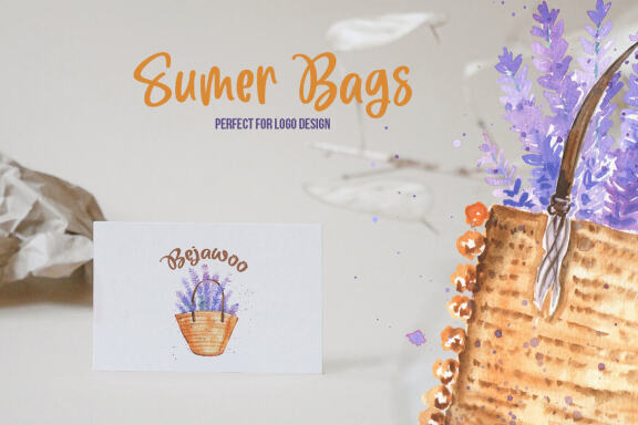 Free Watercolor Summer Bags