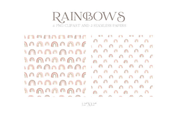Watercolor Pink Pastel Rainbow Clipart