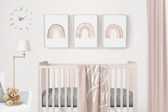 Watercolor Pink Pastel Rainbow Clipart
