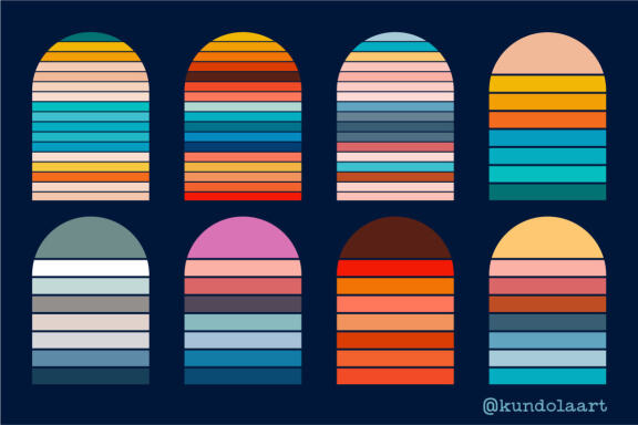 Retro sunset. SVG, PNG