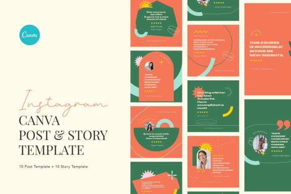 Bold Testimonial Instagram Canva