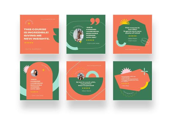 Bold Testimonial Instagram Canva