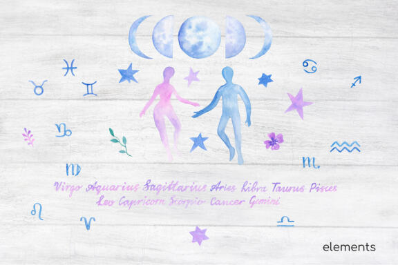 Night Sky Celestial Seamless Digital Papers, Clipart and Alphabet