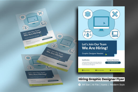 Recruitment Graphic Designer Flyer Template