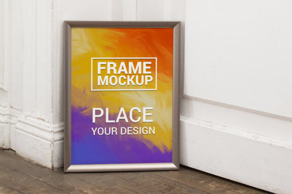 Vintage Frame Mockups on Retro Floor#1