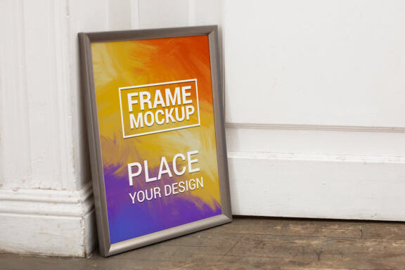 Vintage Frame Mockups on Retro Floor#2