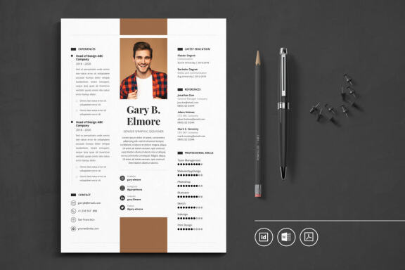 Professional CV Resume Indesign Template Vol.27