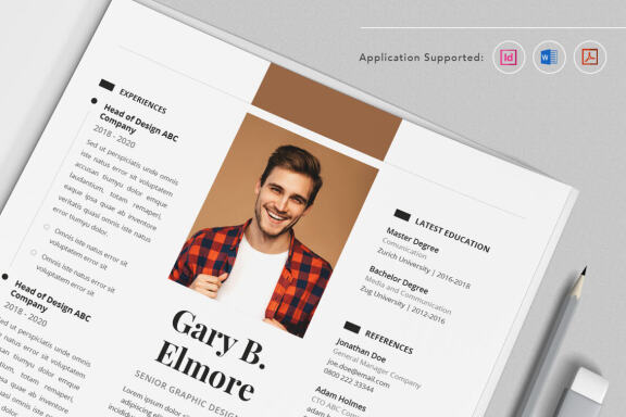 Professional CV Resume Indesign Template Vol.27