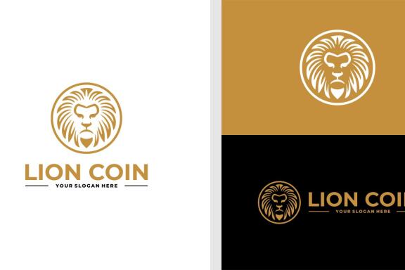 LION COIN LOGO LUXURY SIMPLE EDITABLE