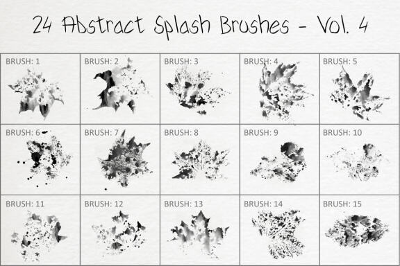 24 Abstract Splash Brushes - Vol. 4