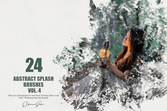 24 Abstract Splash Brushes - Vol. 4