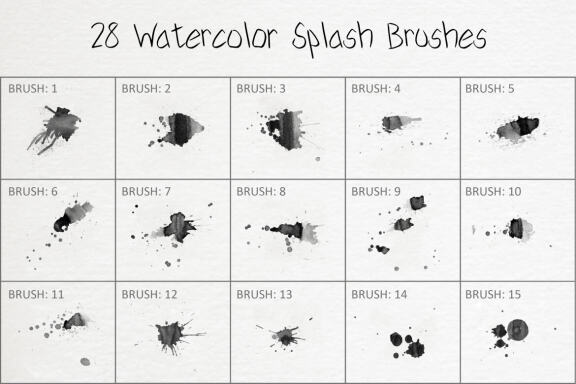 28 Watercolor Splash Brushes