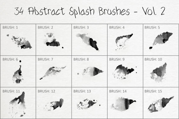 34 Abstract Splash Brushes - Vol. 2