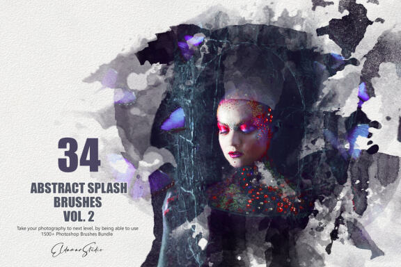 34 Abstract Splash Brushes - Vol. 2