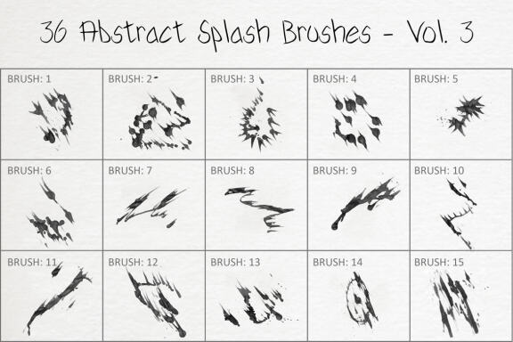 36 Abstract Splash Brushes - Vol. 3