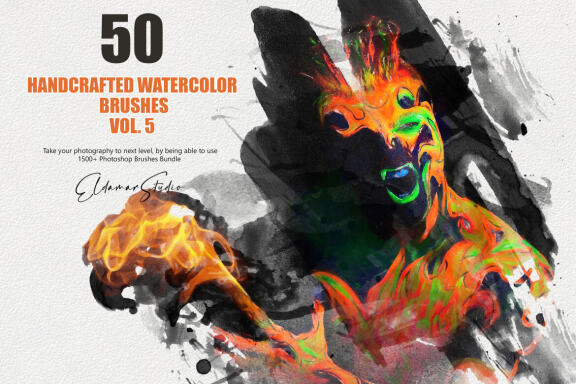 50 Handcrafted Watercolor Brushes - Vol. 5
