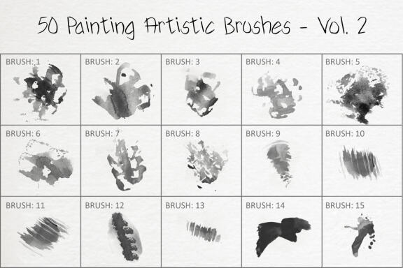 50 Painting Artistic Brushes - Vol. 2