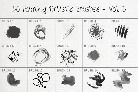 50 Painting Artistic Brushes - Vol. 3