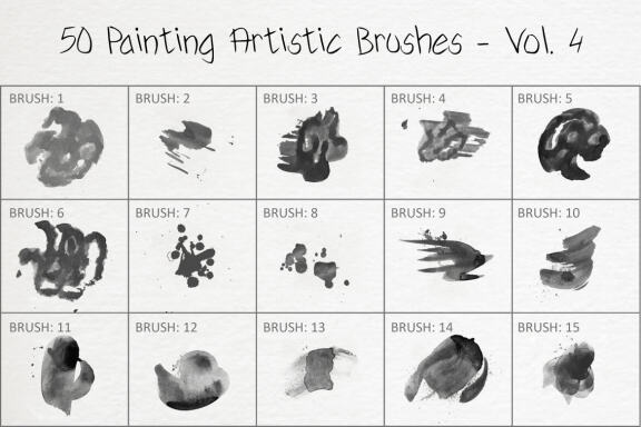 50 Painting Artistic Brushes - Vol. 4
