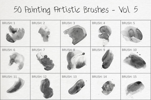 50 Painting Artistic Brushes - Vol. 5