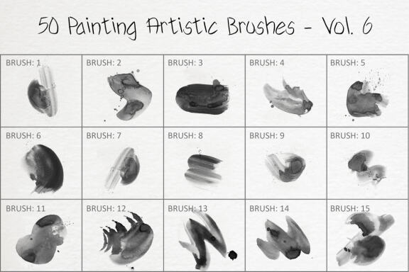 50 Painting Artistic Brushes - Vol. 6