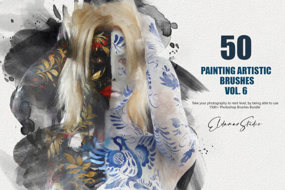 50 Painting Artistic Brushes - Vol. 6