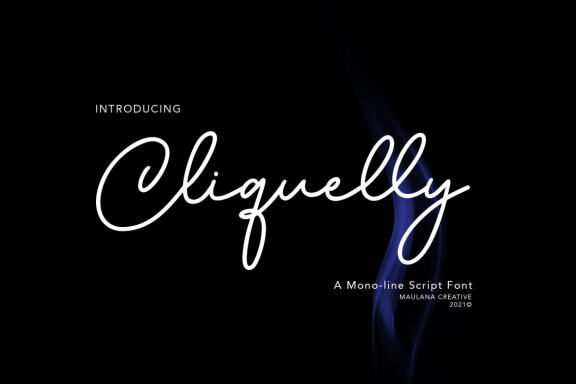 Cliquelly Monoline Script Font