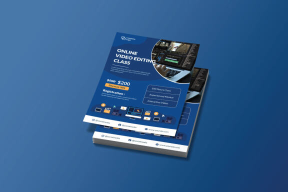 Online Video Editing Class Flyer Template