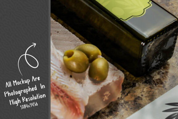 Olive Oil Bottle Mockup #13