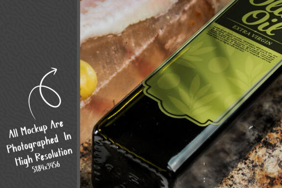 Olive Oil Bottle Mockup #14
